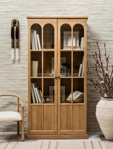 Minyu 2025, Aparador de madera de roble macizo de lujo europeo, de doble puerta vitrina de cristal para comedor, muebles para el hogar para sala de estar - Product Image 4
