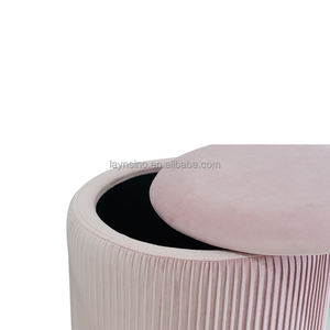 Жилая комната Спальня Мягкий пуф османка современные круглые розовые бархатные табуреты для хранения - Product Image 6