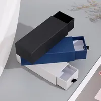 Offre Spéciale couleur unie simple carton pliant recyclage épaississement tiroir emballage stockage boîte de papier pour cosmétiques bijoux cadeau
