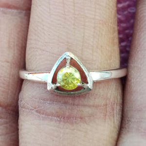 Anillo de Boda Unisex de Lujo Cristiano de Plata de Ley 925 con Citrino Natural Engastado en Bisel, Joyería al por Mayor de Estudio, IEC - Product Image 1