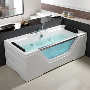 Hot Selling Acryl Rechteckige Innen badewanne Whirlpool Weiße Massage Badewanne Hotel Luxus bad Freistehende Hydro massage - Product Image 1