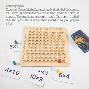 Bambini che imparano giocattoli educativi conteggio matematico cento schede gioco di pensiero interattivo gioco da tavolo in legno di riproduzione Montessori - Product Image 6
