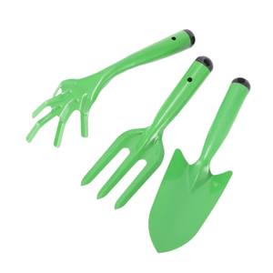 Garden Fork Stainless Steel Three Tines Green <b>Handle</b> For Gardening And Horticulture - Product Image 3