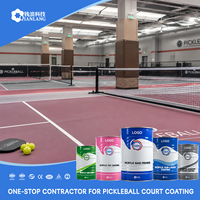 Kit de peinture pour sols de terrain de pickleball, système acrylique 100% avec apprêt, reconditionneur de surface, couche de couleur et finition antidérapante pour terrains