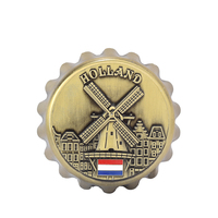 Aimant pour réfrigérateur personnalisé ouvre-bouteille de bière rond multifonctionnel Amsterdam métal décoration Pays-Bas aimants pour réfrigérateur