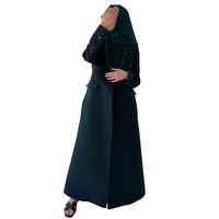 Abaya Traditionnelle Islamique de Luxe Décontractée à Couleurs Contrastées, Modèle Personnalisé OEM, Ouverte sur le Devant, pour l'Aïd et le Ramadan