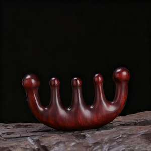 <span class=keywords><strong>2025</strong></span> nuevo diseño Popular peine de masaje de madera Natural peine de masaje de meridiano de cinco puntas herramienta de acupresión para el cuero cabelludo y el cuerpo - Product Image 1