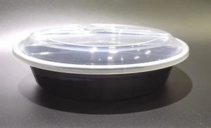 HACAMY 3 <b>Compartment</b> Disposable PP Plastic Food Containers with Airtight Lids Round Meal Prep <b>Lunch</b> <b>Boxes</b> - Product Image 2