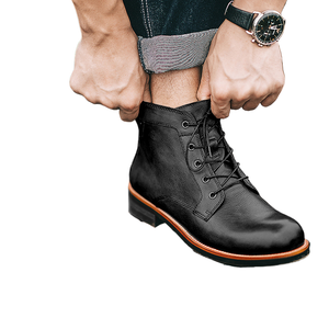 New Arrival Factory Wholesale Men's Leather Cowboy Biker Boots Western <b>Shoes</b> Trendy Motorcycle Comfort <b>Height</b> <b>Increasing</b> Ankle - Product Image 1