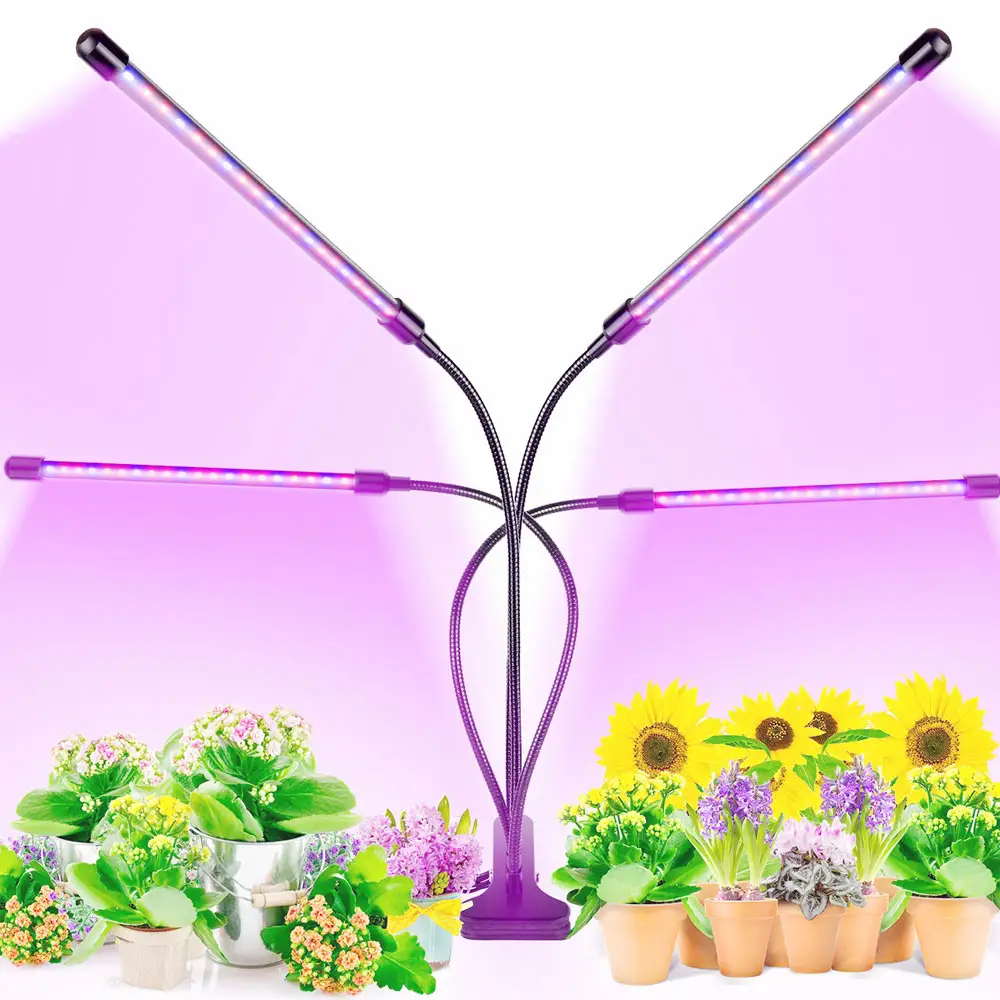 10W 20W 30W Timer USB 5V Dimmable 4Head Grow Lights For Indoor Plants