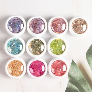 Poudre à tremper pour ongles en acrylique pailletée de qualité supérieure, 10 couleurs, pigment polymère pour la sculpture, fournitures pour l'art des ongles - Product Image 1