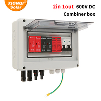 Boîtier de combinateur de panneaux solaires XIONGISOLAR 2-en-1 PC+ABS IP65 600V DC, boîtier d'instruments électroniques PV, modèle de jonction solaire SPD