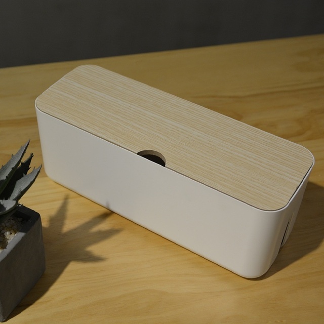 Aluminum Plug-In Power Cord Board Storage Box Rectangle Shape Hub Plastic Wire and Charging Cable Organizing Box for Tools
