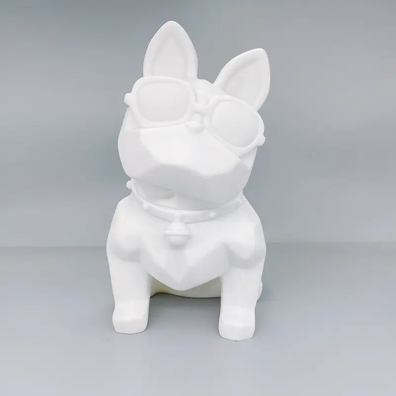 Ventas calientes Material de PVC suave Bulldog francés Oso fluido Bulldog francés blanco Bancos de ahorro para niños