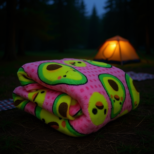 Manta de Peluche con Patrón de Aguacate para Camping y Uso Doméstico, Fibra Sintética Ligera, Confort para Todas las Estaciones, Lavable a Máquina, Unisex - Product Image 2