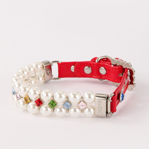 <span class=keywords><strong>Collar</strong></span> de perlas de gato mascota, conjuntos de correa de boda, <span class=keywords><strong>collar</strong></span> de cuentas de lujo, conjunto de correa elegante para cachorro, correa de cuentas de diamantes de imitación de cristal - Product Image 5