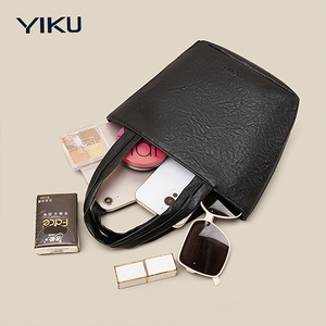 YIKUクラシックカスタムバッグ女性ハンドバッグ大容量ジッパーPuレザートートハンドバッグ - Product Image 4