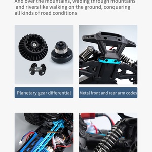 SJY-Q132-A Voiture RC tout-terrain 2.4G 4x4 à échelle 1/16 entièrement proportionnée, voiture de course télécommandée, moteur brossé RC390, 38 km/h - Product Image 5