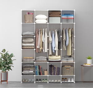 Hochwertiger 6-Würfel-Kunststoff-Kleiderschrank, faltbar, für Schlafzimmermöbel zur Aufbewahrung im Wohnzimmer - Product Image 6