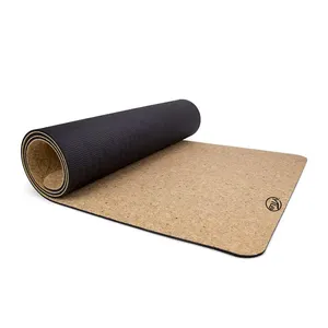 Cheap high premium natural TPE foam eco friendly fitness training cork mat yoga