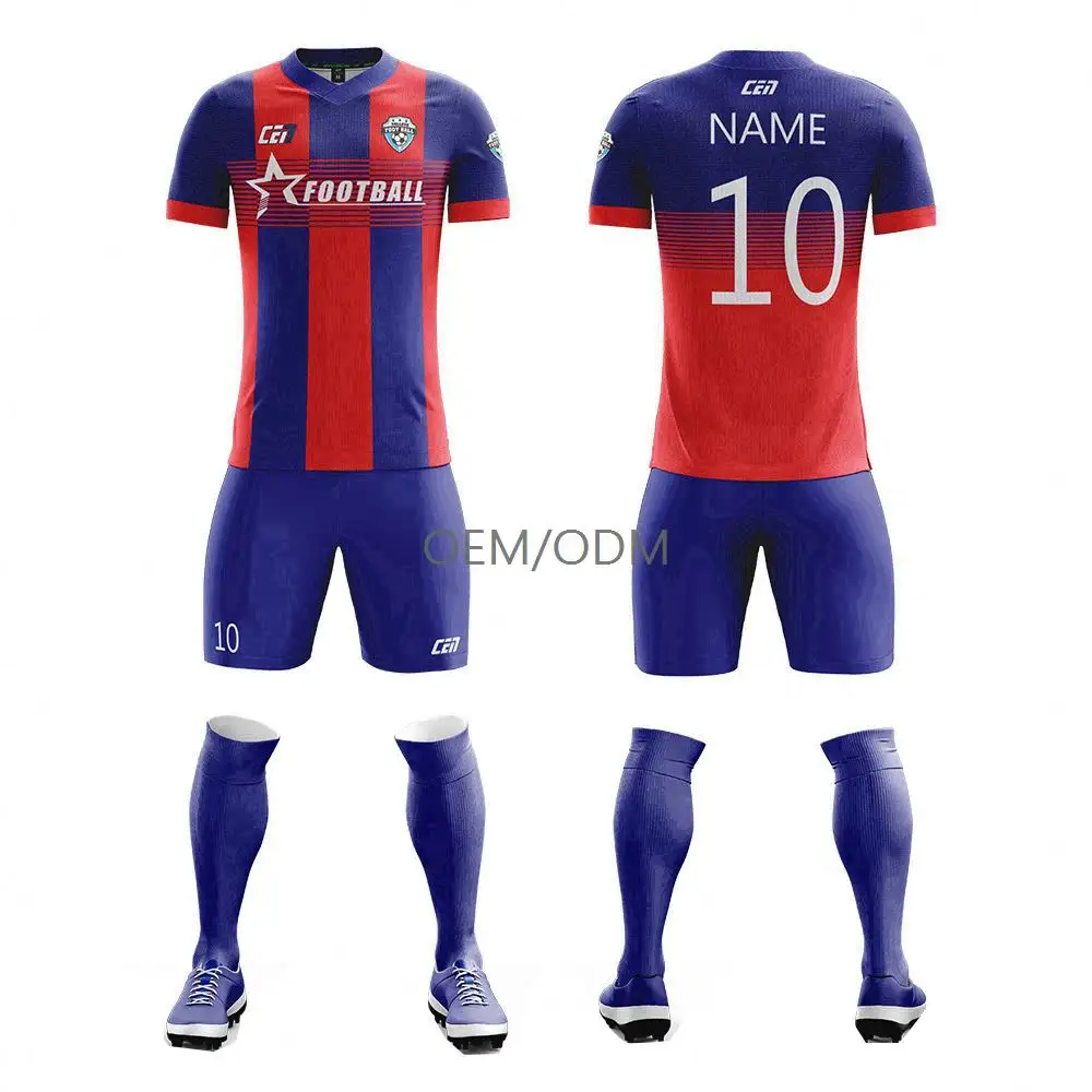 Wholesale Sportswear Soccer Uniforms Football Customized Soccer Jersey Set With Logo And Numbers Men