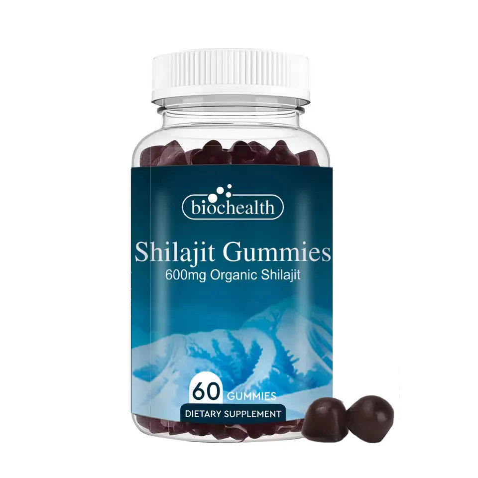 Biocaro OEM Organic Shilajit Gummies Pure vitamine dell'himalaya con criniera di leoni e L-teanina Super Nootropic Gummy