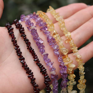 Collana in Pietra Naturale Grezza con Pendente in Citrino, Ametista e Granato, Catena in Rame Stile Bambù, Gioiello Regalo - Product Image 3