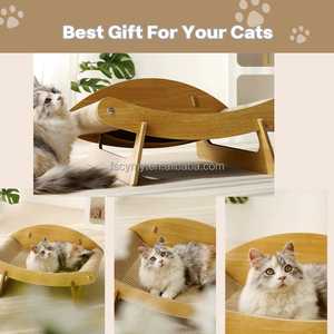 กระดานลับเล็บแมวพร้อมแผ่นปูสำหรับแมวที่เกาแบบยกสูงทำจากป่านศรนารายณ์มีความทนทาน - Product Image 2