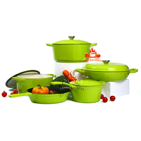 Cocotte en fonte à double usage avec revêtement émaillé intérieur et extérieur, fond plat, compatible gaz et induction, personnalisable