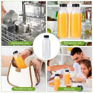 Botella de Plástico PET Redonda de 16 oz/12 oz, Transparente, Libre de BPA, Personalizable, para Llenado de Jugos y Bebidas - Product Image 5