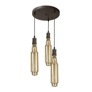 Lampada da soffitto 3xE27 marrone/mbar, lampadine incluse, 24W, 3000K, 1920lm, dimensioni 30x30 cm, ideale per decorazione e - Product Image 1