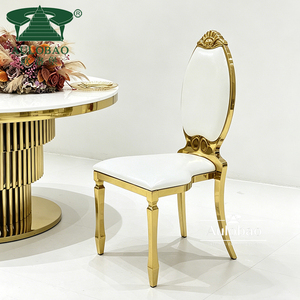 Luxury High Back Stainless Steel Stacking Royal Wedding and Event <b>Chairs</b> - Product Image 2