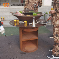 Table de barbecue coréen moderne haut de gamme pour restaurant, en acier Corten, finition rouille naturelle, certifiée CE