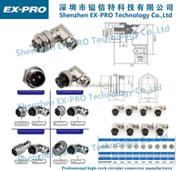 Conector de Aviación EX-PRO OEM Personalizado GX12 GX16 GX20 GX25 GX30, Hembra y Macho, Carcasa de Aleación de Zinc Niquelada, Clasificación 5A 125V