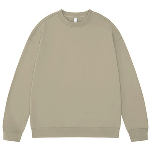 330GSM hommes sweat épais blanc pull couleur unie col rond haut décontracté - Product Image 1