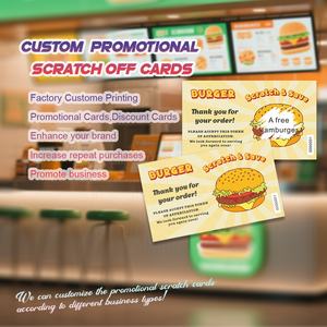 Impresión personalizada a todo color para rascar, papel para rascar, <span class=keywords><strong>descuento</strong></span>, tarjeta de compra, Tarjeta para rascar y ganar - Product Image 4