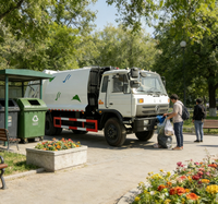 Camion compacteur à ordures Dongfeng 4X2 diesel manuel de 8 à 12 mètres cubes avec pompe et moteur en stock