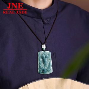 Pendentif en pierre de jade glacé naturel de type A, motif Dragon <span class=keywords><strong>Wangzi</strong></span> Chenglong, Dragon du Zodiaque atmosphérique, pour Hommes et Femmes - Product Image 4