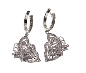 Femmes coréennes mode doux joker simple boucles d'oreilles vent doux givré alliage papillon boucles d'oreilles - Product Image 4