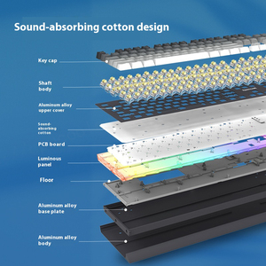 Redragon R9 Teclado escarlata RGB mecánico de 104 teclas Aleación de aluminio Tuo USB Laptop Competición eléctrica Juegos de computadora - Product Image 5