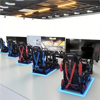 Simulador de Carreras 3DOF-6DOF para Autos y Camiones, Asiento de Simulación de Carreras de Fibra de Vidrio Compatible con Logitech G25/G27/G29/G920, para Interiores/Exteriores, Centros Comerciales