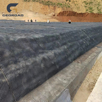 Géogrille PE pour Mur de Soutènement, Géogrille Biaxiale en Polyester Haute Résistance, Géomalla pour la Construction de Routes Terminales