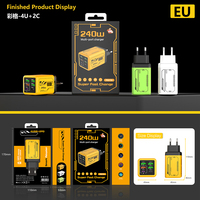 Adaptor Charger Super Cepat 6 Port dan Adaptor Daya Usb c dengan Colokan Uk Eu Us dengan 2*tipe C+4*usb untuk Pengisi Daya iphone