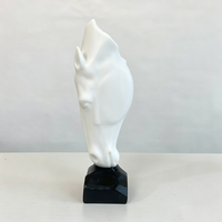 Figurine d'art populaire en résine 3D peinte à la main, tête de cheval - Décoration de table de style anglais pour la maison