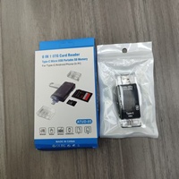 Lector de Tarjetas OTG 6 en 1 Tipo-C Micro USB Portátil para Memoria SD para Teléfono Tipo-C/Android o PC Lector de Tarjetas Multifuncional ATUD-05