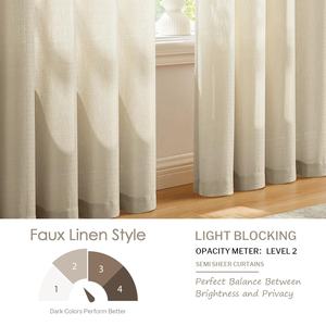 Tessuto per tenda trasparente Bindi Look in poliestere 108 pollici lungo marrone chiaro <span class=keywords><strong>tende</strong></span> semitrasparenti per soggiorno - Product Image 4