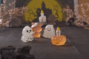 Venta al por mayor a granel de dijes de resina luminosos con forma de gelatina de espíritus de Halloween de Haunted Whimsigoth, material DIY para manualidades en miniatura y figuras decorativas - Product Image 5