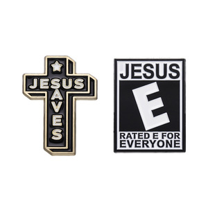 Pas de fabricant quantité minimale de commande de haute qualité niveau amusant épingles personnalisé émail épinglette croix jésus prier épingle - Product Image 1