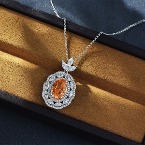 Collier de chaîne à maillons en argent 925 de luxe rubis et zircons de laboratoire romantiques haut de gamme pour anniversaire mariage ou cadeau d'anniversaire - Product Image 2