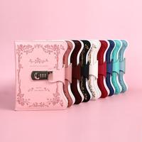 Carnet de luxe à couverture rigide avec serrure à code en PU, de haute qualité, fabriqué en usine, pour filles